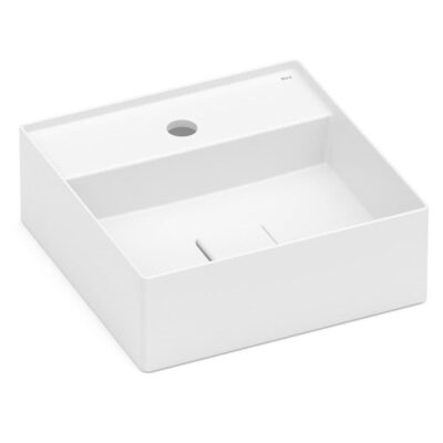 Cuba Apoio 350X350mm com Mesa T8 Terra Branco Matte A32787W620 Roca