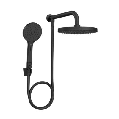 Chuveiro Redondo Parede Com Desviador e Ducha Manual Deca Flex Max Black Matte 2085.BL.DES.MT