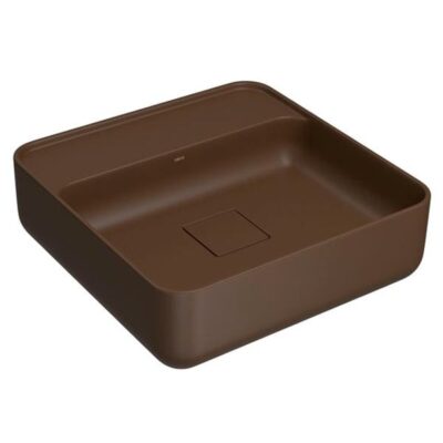 Cuba Quadrada Apoio com Mesa Deca 40cm Marrom Fosco L.11040.M.22