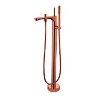 Monocomando de piso para banheira com ducha manual Moove Rose Gold Doka