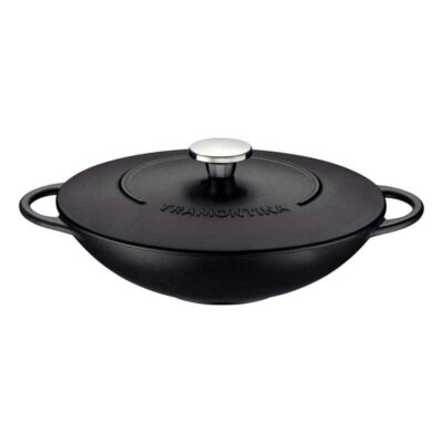 Wok Trento Ferro Esmaltado Antiaderente Starflon Excellent 32Cm 5L