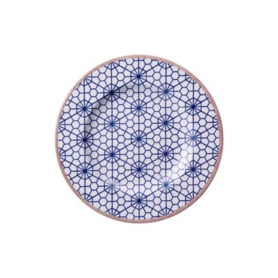 Prato Sobremesa Abstratta Porcelana Decorada 21Cm