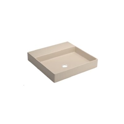 Cuba de Sobrepor com mesa Quadrada Borda fina Deca Marfim L.129.21