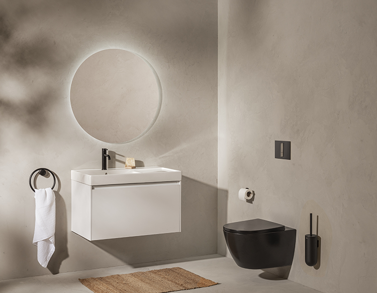 Bacia sanitária suspensa Ona na cor Matte Black