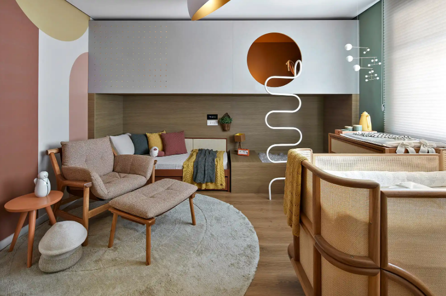 Berço com certificação Inmetro garante segurança e tranquilidade no quarto de bebê retrô – Foto: Jomar Bragança | Projeto: Situar Projetos