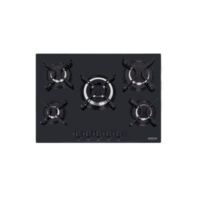 Cooktop a Gas Penta Vidro Temperado Preto Trempes Aco Carbono