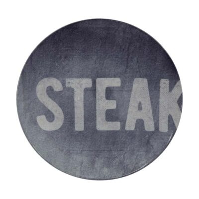 Prato Raso Churrasco Stone Porcelana Decorada 28Cm