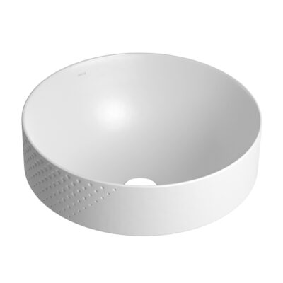 Cuba Sobrepor Redonda Textura Deca Diamante Branco Fosco L.1050.LS.16