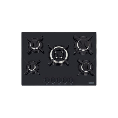 Cooktop a Gas Penta Vidro Temperado Preto Trempes Aco Carbono