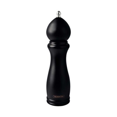 Moedor Pimenta E Sal Churrasco Black Ceramica Recipiente Madeira 8pol