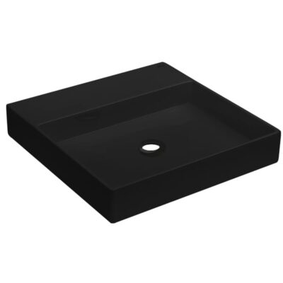 Cuba de Sobrepor com mesa Quadrada Borda fina Deca Preta Fosca L.129.94