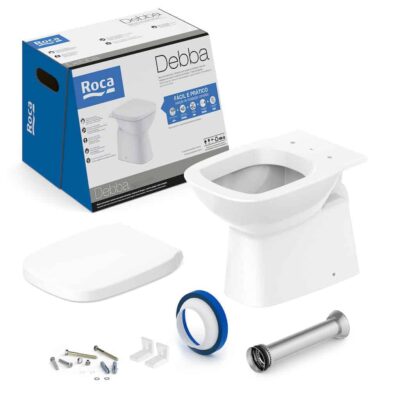 Kit Bacia Convencional Completo Assento Termofixo Debba Classic Branco Brilhante C329727000 Roca