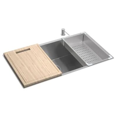 Cuba de Cozinha Retangular Deca com Acessórios 75x40cm Suprema Inox CC.670.75.AC.INX