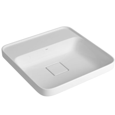 Cuba Slim Sobrepor Deca Quadrada Mesa 40cm Branco L.21040.M.17