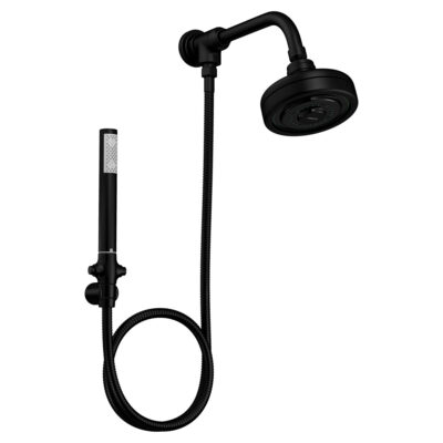 Kit Chuveiro Deca Acqua Plus com Desviador e Ducha Manual Black Matte 1990.BL.STD.KIT.MT