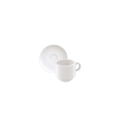 Conjunto Xicara E Pires Cafe Paola Porcelana 100 2Pecas