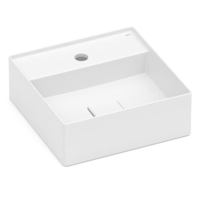 Cuba Apoio 350X350mm com Mesa T8 Terra Branco Matte A32787W620 Roca