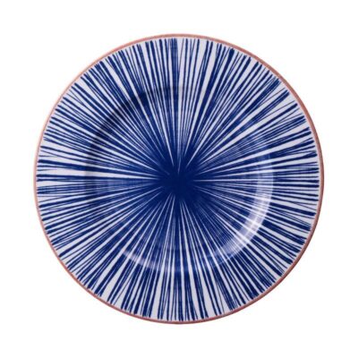 Prato Raso Abstratta Porcelana Decorada 28Cm