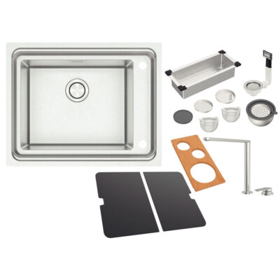 Cuba Sobrepor Workstation Quadrum Deep 50 Inox