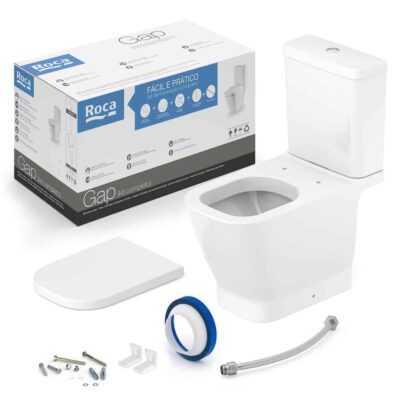Kit Bacia Caixa Acoplada Itens De Instalação Gap Branco Brilhante C323723000 Roca