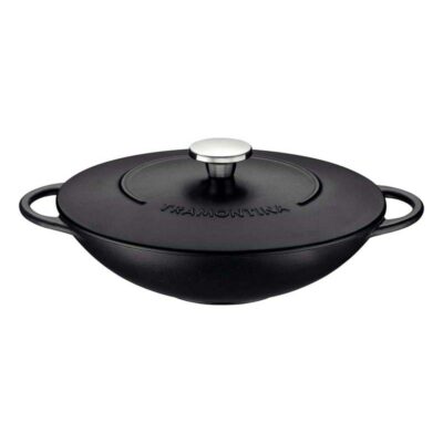 Wok Trento Ferro Esmaltado Antiaderente Starflon Excellent 32Cm 5L