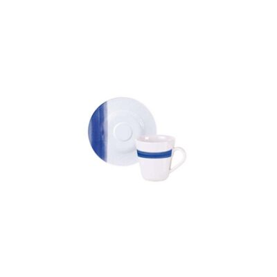 Conjunto Xicara E Pires Cafe Soho Porcelana Decorada 70ml 2Pecas