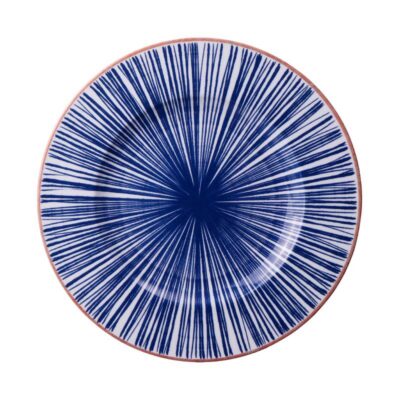 Prato Raso Abstratta Porcelana Decorada 28Cm