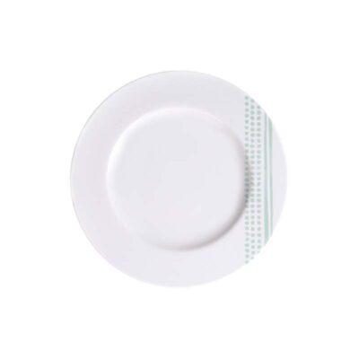Prato Sobremesa Monocroma Porcelana Decorada 21Cm