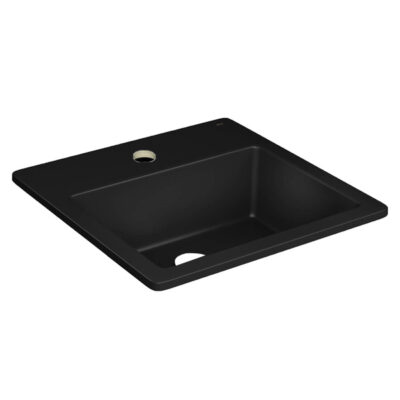 Cuba Sobrepor Deca Quadrada Com Mesa 420mm Ebano Fosco L.730.94